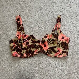 Aerie Wide Strap Unlined Underwire Bikini Top in Iced Apricot